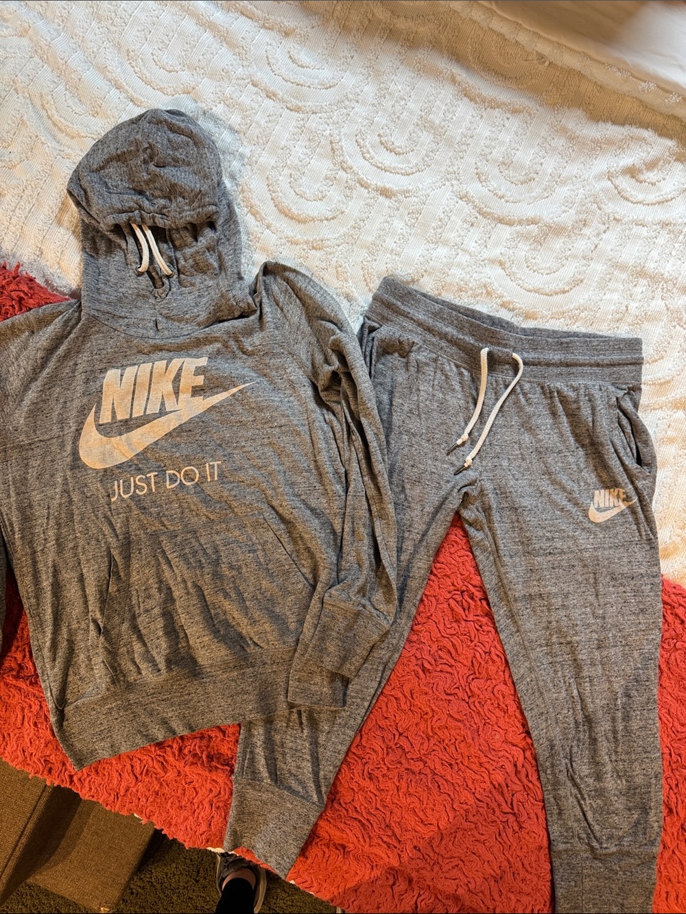 Nike Kids Heather Gray Jogger Sweatpants - Gray